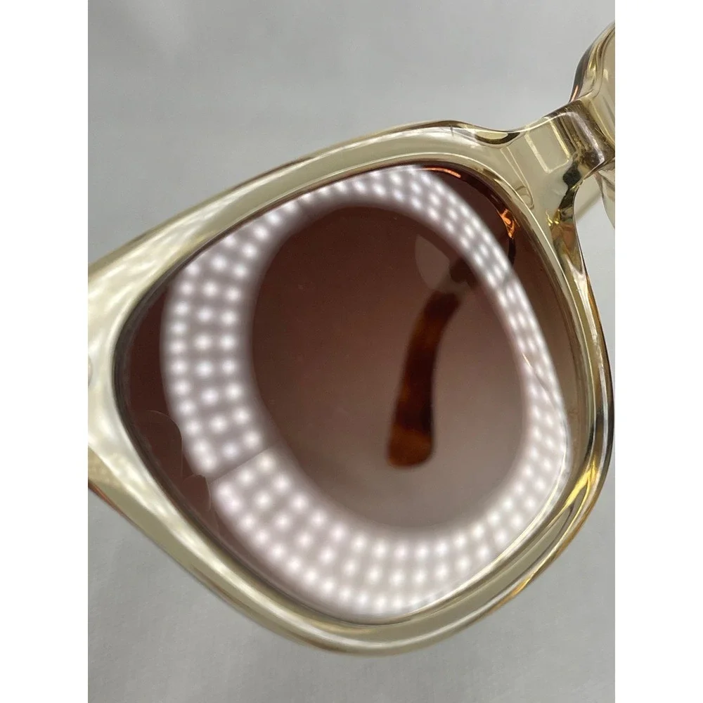 Toms Memphis Sunglasses Clear Tan Acetate Frame Gold Gradient Lenses 49[]20-143